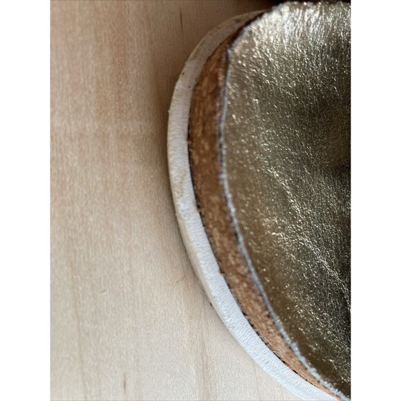 Free People Embroidered Gold Slides Sandals Women’s 39 8 - Picture 15 of 16